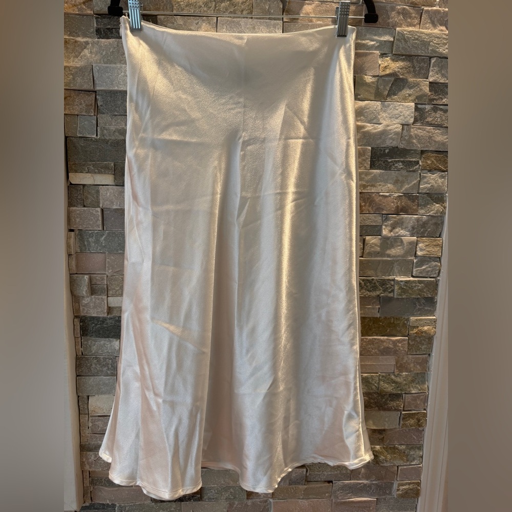 SHEIN Women's White Satin Maxi Skirt Size Small